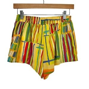 Urban Renewal Women's Vintage Recycled Nylon Shorts Sz Medium Yellow Remade USA